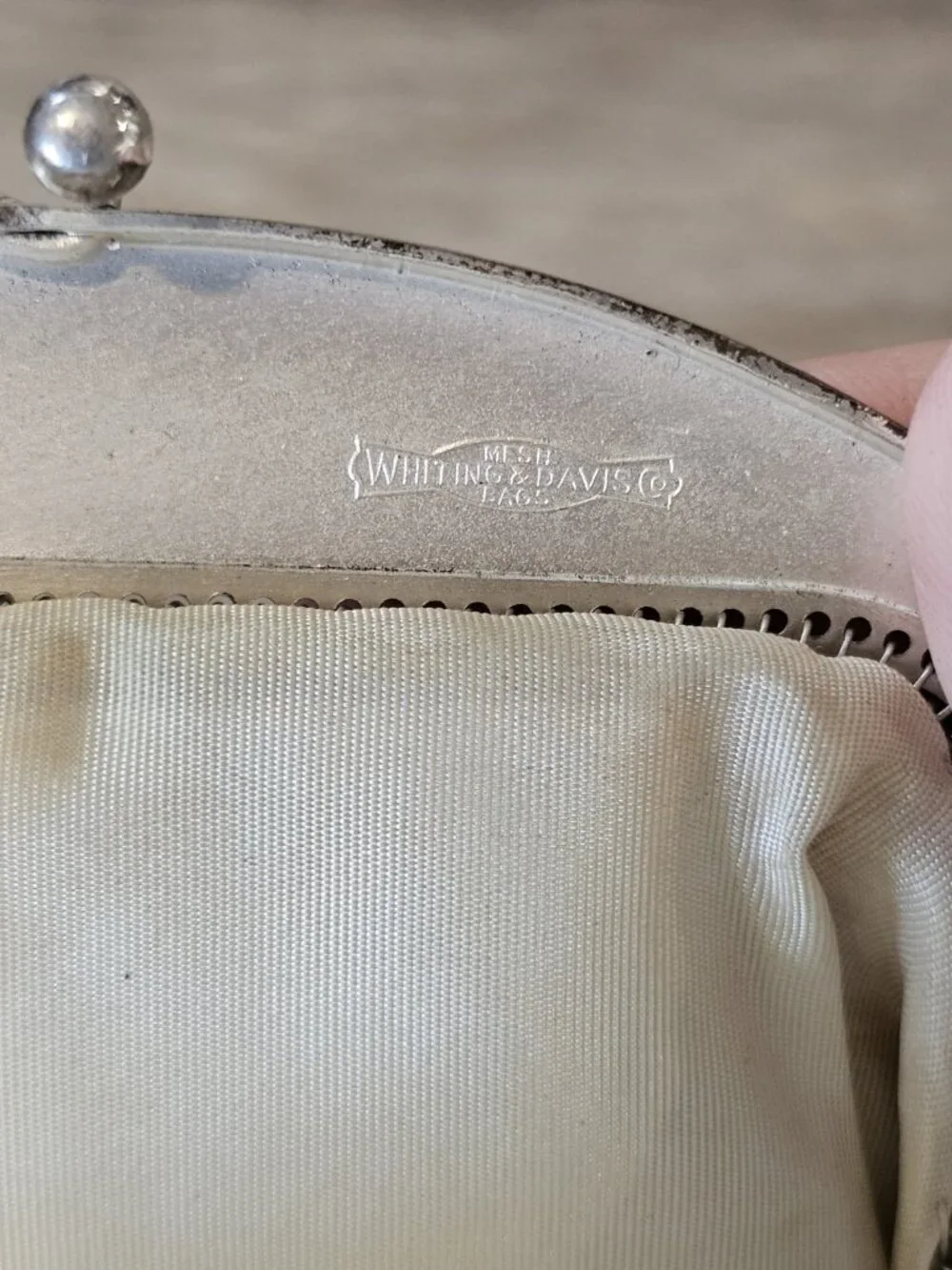 VTG 1940s Whiting And Davis Silver Mesh Coin Purse Evening Bag Clutch